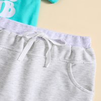 Frobukio Toddler Baby Boys Girls Ljetne vrhove Shorts Outfits Kratki rukav Pismo Majica Pocket Shorts