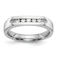 Čvrsta 14k bijelo zlato pet kamena dijamantski kanal za vjenčani prsten sa CZ kubičnom cirkonije veličine 8