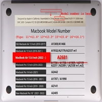 Caishek kompatibilan MacBook Air futrola. Objavljen model M2, plastični tvrdi futrola + crna poklopac tastature, postrojenja serije 0732