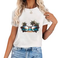 Sunčane naočale Ljeto Cool Seaside Svjetlo Black Tones Chic Graphic Majica za žene - ljetno bitno
