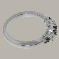Britanci izrađeni sterling srebrni prirodni safir i kultivirani prsten za angažman ženske žene - Opcije