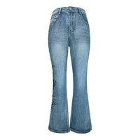 Gubotare Jeans Women plus veličina Ženska ultra udobnost sa Fle Motion Flare Dennin Jeans