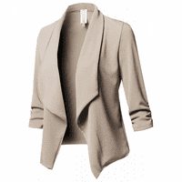 Toamir ženske dugih rukava za mršavljenje Blazer otvoreno prednje formalne radne kapute slim dugih rukava