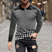 Muška majica Ballsfhk Grafički apstraktni otvor odjeće na otvorenom dugim rukavima Print Modni dizajner