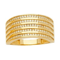 Jewels 14k žute zlatne linije Dame Kubična cirkonija CZ Modna obljetni prsten veličine 9.5