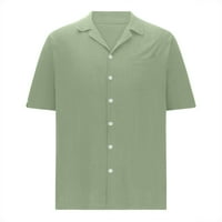 Wyongtao Muške ljetne majice Ležerne tipke Down kratki rukav Slim Fit vrhovi Dressy Business Tops bluza