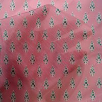 Onuone pamučne svilene ružičaste listove i cvjetna blok haljina materijal materijal tkanina od dvorišta