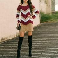Ženska modna traka s dugim rukavima pletena džemper od labavog puloverskog skakača