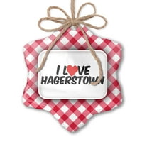 Božićni ukras I Love Hagerstown Red Plaid Neonblond