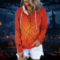 Lolmot Womens Spider Hoodie COLTER COLLOR COLTERSSTRICING THEALSHERTS HALLOWEEN Pulover Duksev Ležerne