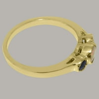 Britanci napravio 9k žuto zlatni prsten s prirodnim Opal i safirnim ženskim zaručničkim prstenom - Opcije