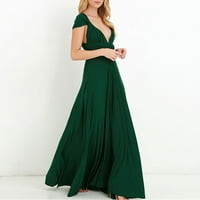 Bazyrey ženske pune haljine bez rukava trendy večernje haljine zelene m