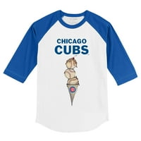 Dojenčad sićušni otvor bijeli kraljevski Chicago Cubs Triple Scoop Raglan rukava s rukavima