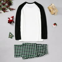 Hoksml božićne pidžame za obiteljski setovi Božićni muškarci tiskani bluza na vrhu + hlače xmas Porodica