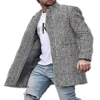 Cindysus muška jakna dugih rukava odjeća rever kaput zimski topli paun tanak fit kaput zelena siva 2xl