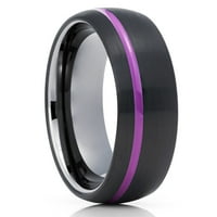 Ljubičasti vjenčani prsten, crni volframovi prsten, volfram karbidni prsten, zaručni prsten, zaručni