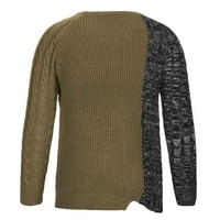 Jsaierl džemperi za muškarce Knit Crew Bool Blok Stretch košulja TOP dugi rukav Ležerni džemper za pulover