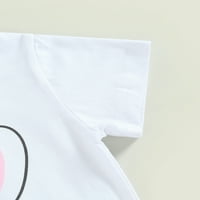 Kelajuan Uskrs Dječji djevojke ljetne odjeće zec ispis majica kratkih rukava i elastične ležerne hlače