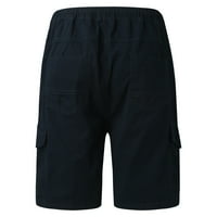 Pergeraug Muške dukseve Solid pantalone Trgovine Slim vuke kratke hlače za muškarce Mornarice XL