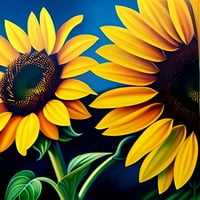 Sunčano svjetlo u bloju - cvjetanje suncokretovog platna zidna umjetnost