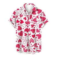 Muške košulje za Valentinovo kratki rukav klica za srce Summer Ležerne prilike Regularna Fit Pocket
