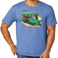 Woody jurnjavši valovi muški triblend majica, srednja karolina plava heather