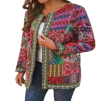 Žene Cardigani Otvoreno prednja bluza vrhova odljev za etničku stilu Casual Cardigane Travel Style-e
