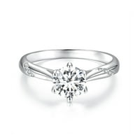 Bamoer 1. Carats Find zaručni prsten za žene luksuzni moissitni prsten u sterlingu srebrni ženski fini