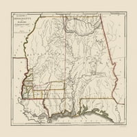 Mississippi Alabama teritorija - Carey - 23. 26. - Matte platno