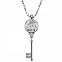 Crna pljeskala personalizirana gesta Privjesak vintage ogrlica srebrni ključ nakit