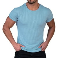 Muška majica Muška ljetna vertikalna pruga pune boje okrugli vrat Stretch fitness fitnes trčanje majica kratkih rukava