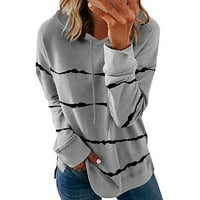 Modni majica s kapuljačom s kapuljačnim rukavima Ležerne prilike trake dugo labava ženska ženska bluza