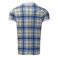 wendunide muns majica Muški povremeni print patent zatvarača za bluze sa zatvaračem kratkih rukava majica plave l