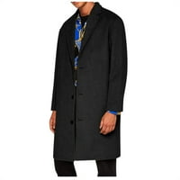 Muški kaput za prevelikoj kaputiju, topla čvrsta boja Jednostruka jedno-rever-duljina vjetar debeli