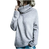 Prokletnici Aoksee za žene Ženske modne pukotine duge dugih rukava labav džemper za pletenje
