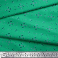 Soimoi Green Georgettte viskoza tkanine Lattice geometrijska tiskana tkanina od dvorišta široko