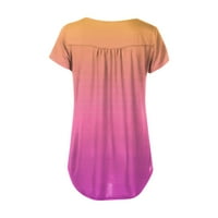 Blazyrey bluza za žene Ženska kratka rukava labava vrhova Ležerne tipke Tuničke tipke Plus Pinge Pink