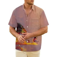 Muška havajska majica kratki rukavi crtani coco miguel 3d tiskani gumb dole ljetne plažne haljine