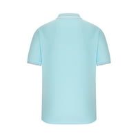 Daqian muns polo majice čišćenje moda Muška ležerna ovratnik od tanke košulje od pune boje kratkih rukava majica za majice bluze za muškarce Clearence Light Blue 12