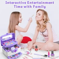 Dječji komplet za šminku za djevojčicu, pranje šminke postavljena igračka sa pravom kozmetičkom futrolom