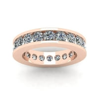 Prirodni dijamantski kanal 3.00ct okrugli rez postavljen ženska godišnjica vjenčana vječna vječna prstena od 14k ruža zlato g si1