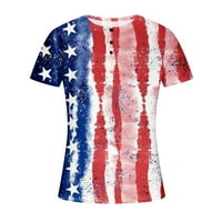 Košulje od 4. jula za muškarce Američke zastave zvijezde Stripes Print majica casual kratkih rukava