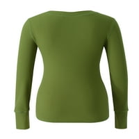 Franhais ženska jesenska tanka majica, kontrastna boja dugih rukava V-izrez dnevna odjeća za nošenje
