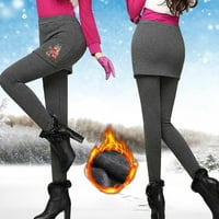 Sjajne tajice plus veličina Ženske gamaše Culottes Dvije četkice prekrivaju dno tople gamaše dugih nogu