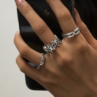 Toyella evropska i američka geometrijska breskva srčana prstena srebra