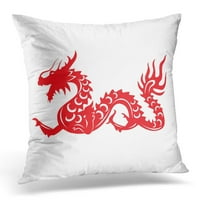 Bijeli crveni rez zmaj zodijački simboli japanski jastučni jastučni jastučni poklopac jastuk