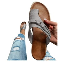 CatAlem joga flip flops ženska veličina papuče klinovi modni kožni prsten ženske sandale Leopard nožni cipele za žene Flip Flops Grey 7.5