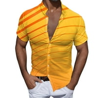 Dugme Top Muškarci Ležerne prilike kratkih rukava Proljeće Ljeto Turned Neck 3D tiskane majice Modne top bluze