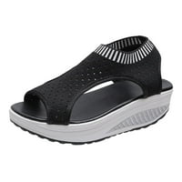 GUZOM Ženske udobne sandale s ravnim oblikama Ležerne mreže Ljetne cipele New Fashion slajdovi Sandale Cipele - crna veličina 9.5-10
