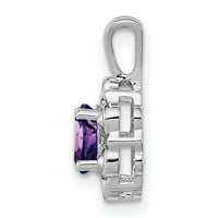 Sterling Silver Amethyst & Diamond Privjesak